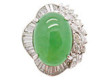Pt900 翡翠リング J15.66ct D1.87ct 16.5g