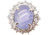 Pt900 スターサファイヤリング ss3.065ct D0.45ct 6.8g