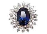 Pt900 非加熱サファイヤリング S4.045ct D2.14ct 12.7g