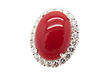 Pt900 珊瑚リング CO16.91ct D2.15ct 17.4g